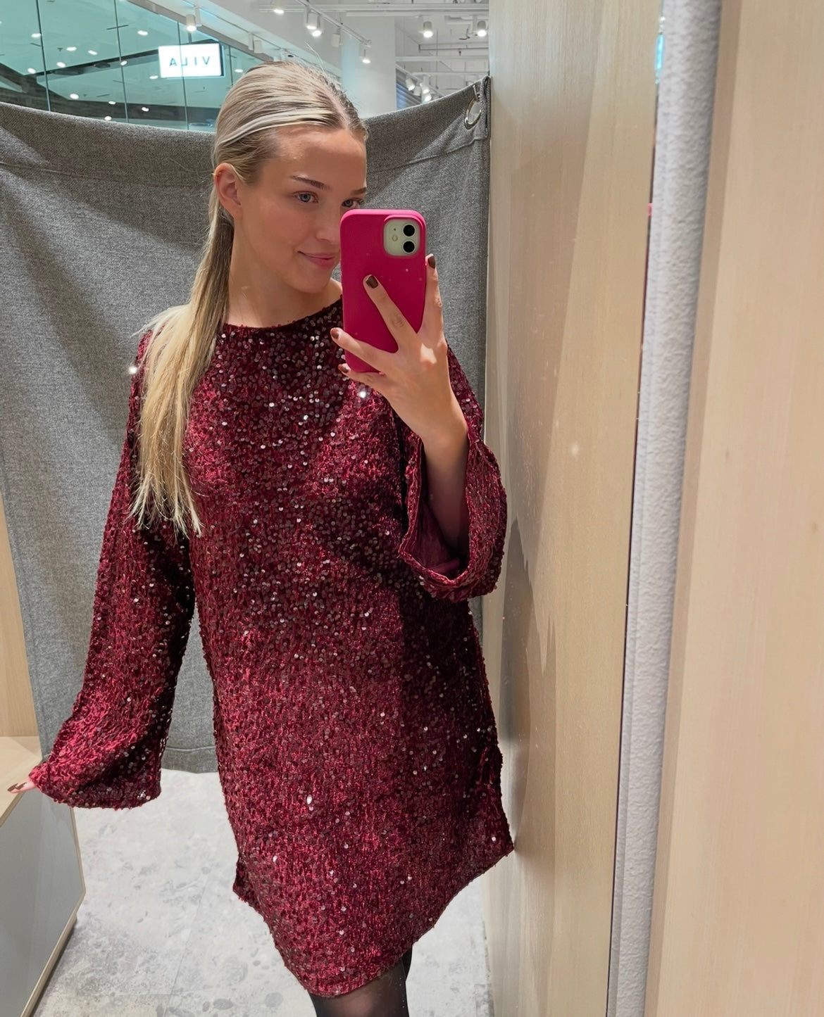 PCKAM Short Dress - Tawny Port